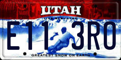 UT license plate E113RO