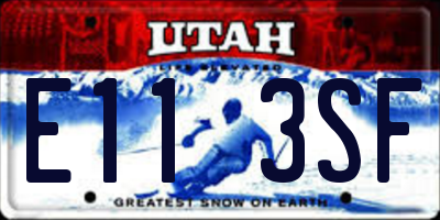 UT license plate E113SF