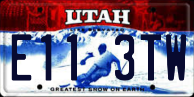 UT license plate E113TW