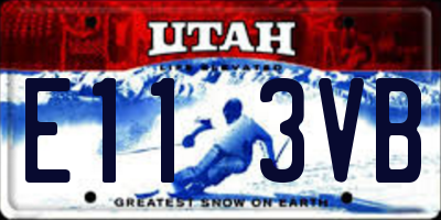 UT license plate E113VB
