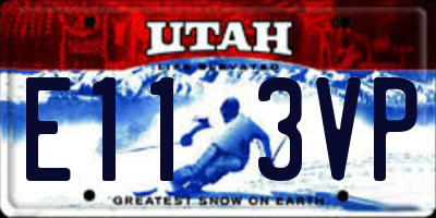UT license plate E113VP