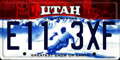 UT license plate E113XF