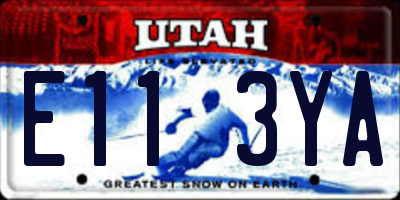 UT license plate E113YA