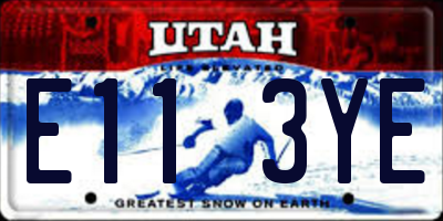 UT license plate E113YE