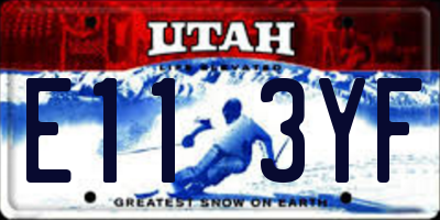 UT license plate E113YF