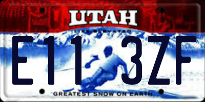 UT license plate E113ZF