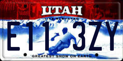 UT license plate E113ZY