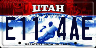 UT license plate E114AE
