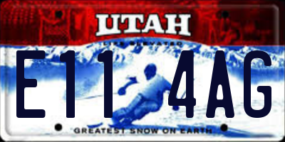 UT license plate E114AG