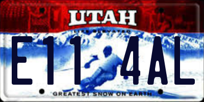 UT license plate E114AL