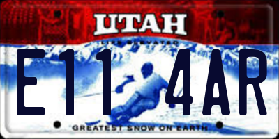 UT license plate E114AR