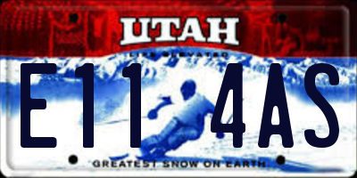 UT license plate E114AS