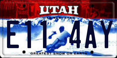 UT license plate E114AY