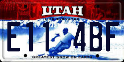 UT license plate E114BF