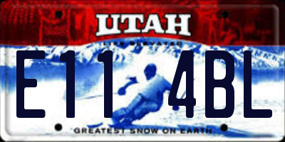 UT license plate E114BL