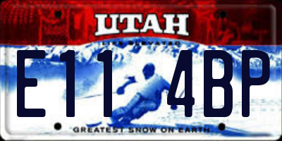 UT license plate E114BP