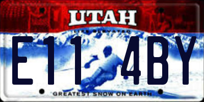 UT license plate E114BY