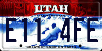 UT license plate E114FE