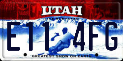 UT license plate E114FG