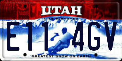 UT license plate E114GV