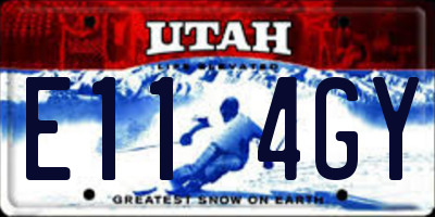 UT license plate E114GY