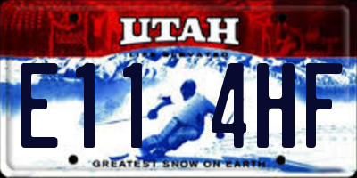 UT license plate E114HF