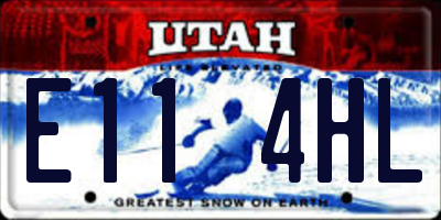 UT license plate E114HL