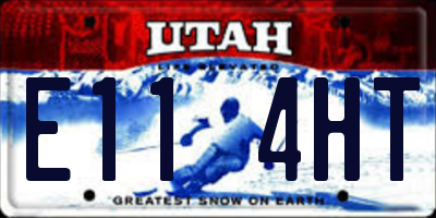 UT license plate E114HT