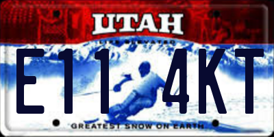 UT license plate E114KT