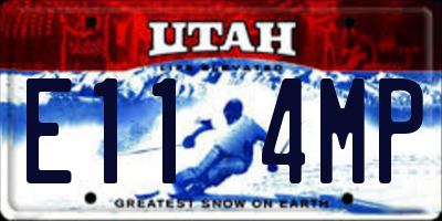 UT license plate E114MP