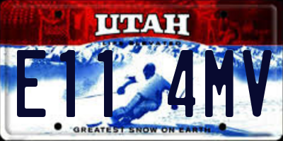 UT license plate E114MV