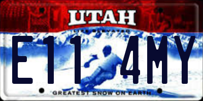 UT license plate E114MY