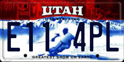 UT license plate E114PL