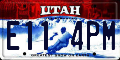 UT license plate E114PM