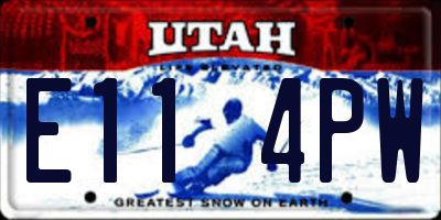 UT license plate E114PW