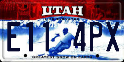 UT license plate E114PX