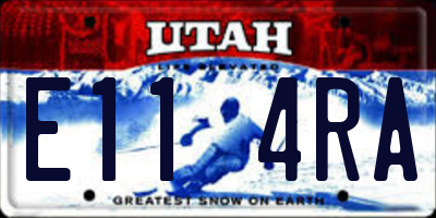 UT license plate E114RA