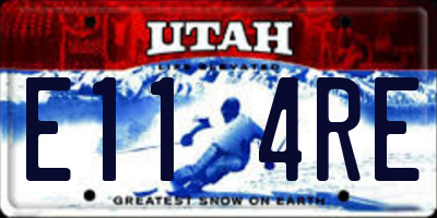 UT license plate E114RE