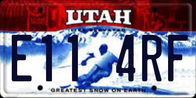 UT license plate E114RF