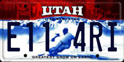 UT license plate E114RI