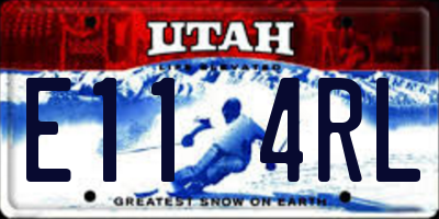 UT license plate E114RL