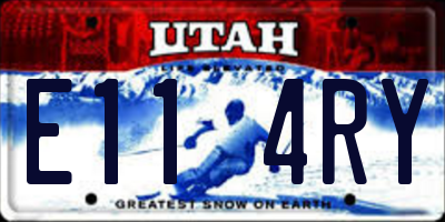 UT license plate E114RY