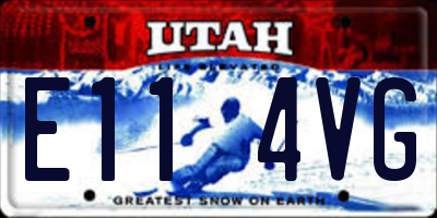 UT license plate E114VG