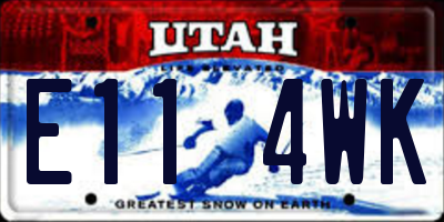 UT license plate E114WK
