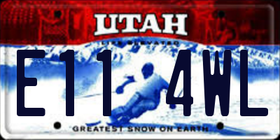 UT license plate E114WL