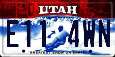 UT license plate E114WN