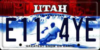 UT license plate E114YE