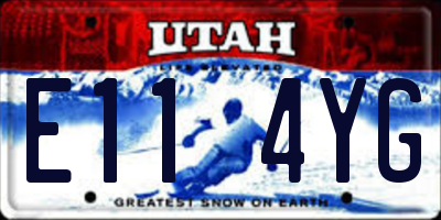 UT license plate E114YG
