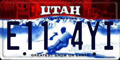 UT license plate E114YI