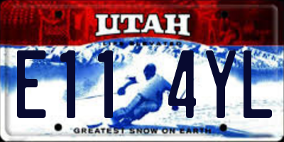 UT license plate E114YL